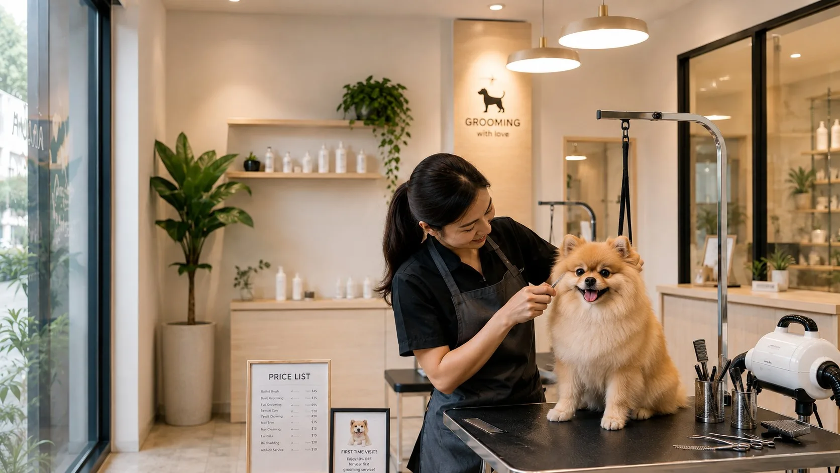 Pet grooming and hotel business